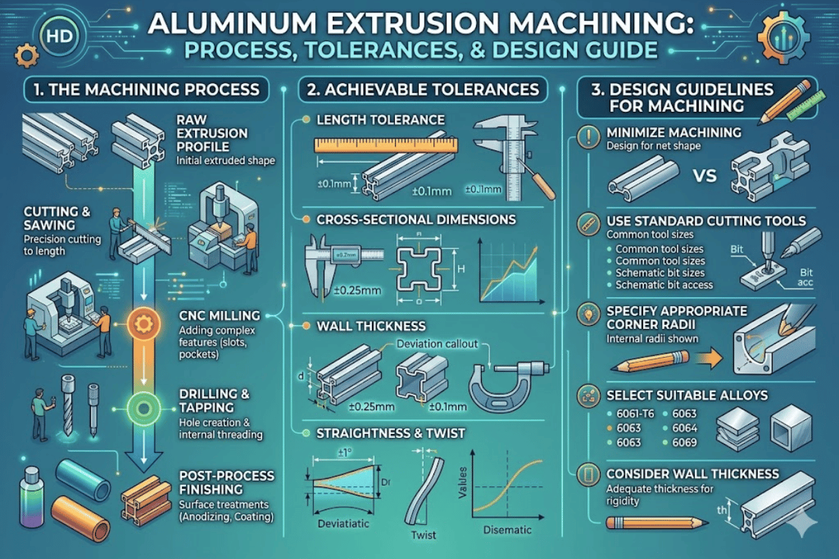 Bearbeitungsprozess, Toleranzen und Designleitfaden für Aluminiumextrusion