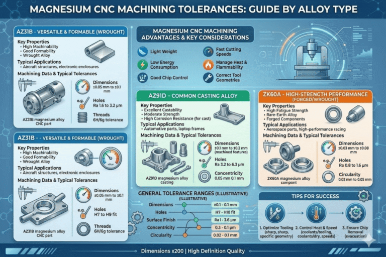 Magnesium Machining Tolerances CNC Guide by Alloy Type