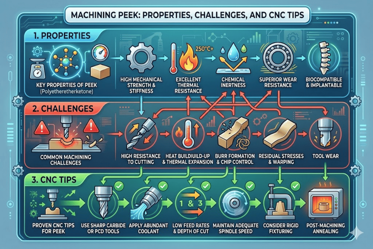 Machining PEEK Properties, Challenges, and CNC Tips