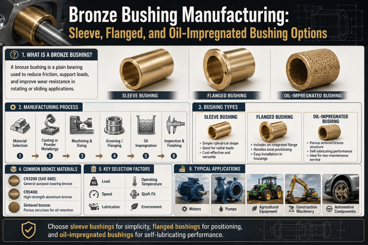 Bronze Bushing Manufacturing: Sleeve, Flanged, and Oil-Impregnated Bushing Options