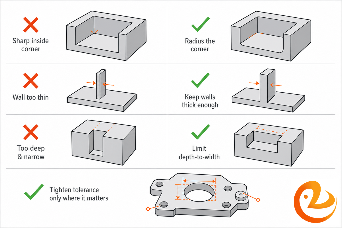 Designing Metal Parts for CNC (DFM Rules That Cut Cost) — Le Creator